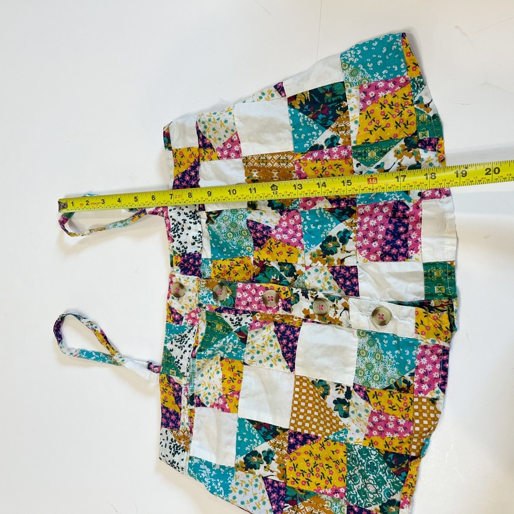 Anthropologie Pilcro Patchwork Boxy Top Multi Floral Button Front Cami Size XS - Picture 6 of 7